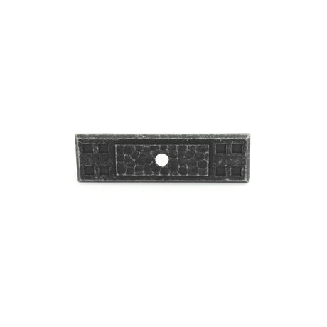 Arts & Crafts Collection Backplate Knob 3-1/2'' x 1'' Vibra Pewter Finish P7313-SPA/VP