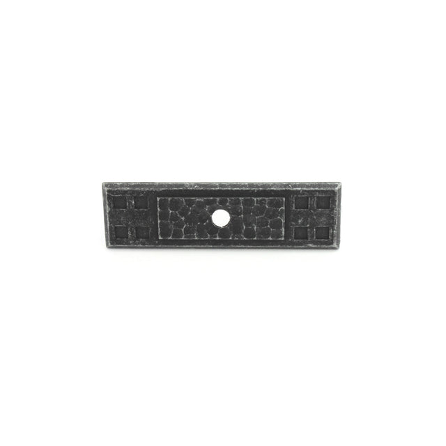 Arts & Crafts Collection Backplate Knob 3-1/2'' x 1'' Vibra Pewter Finish P7313-SPA/VP